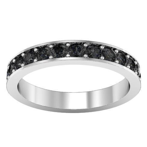 Pave Black Diamond Eternity Ring (1.30 cttw) Gemstone Eternity Rings deBebians 