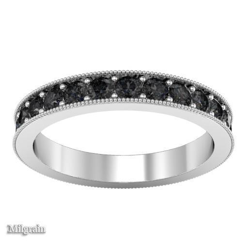 Pave Black Diamond Eternity Ring (1.30 cttw) Gemstone Eternity Rings deBebians 