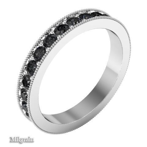 Pave Black Diamond Eternity Ring (1.30 cttw) Gemstone Eternity Rings deBebians 