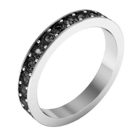 Pave Black Diamond Eternity Ring (1.30 cttw) Gemstone Eternity Rings deBebians 