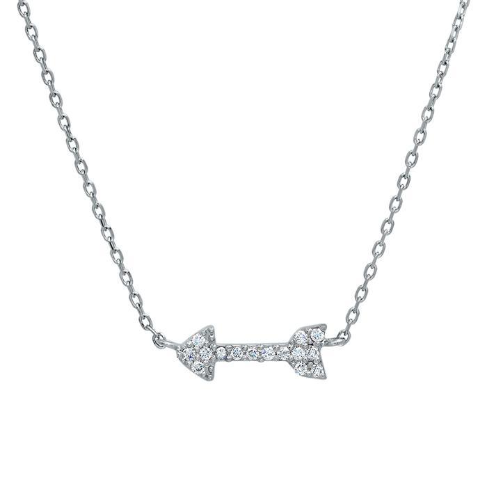 Pave Diamond Arrow Necklace Diamond Necklaces deBebians 