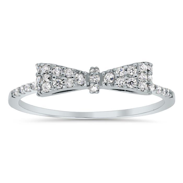 Pave Diamond Bow Ring Diamond Wedding Rings deBebians 
