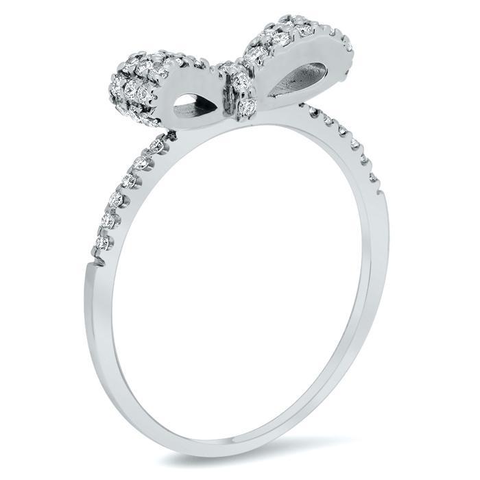 Pave Diamond Bow Ring Diamond Wedding Rings deBebians 