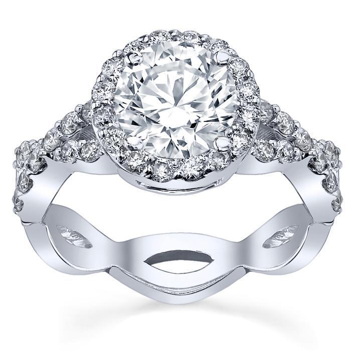 Pave Diamond Infinity Engagement Ring Halo Engagement Rings deBebians 