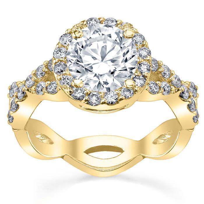 Pave Diamond Infinity Engagement Ring Halo Engagement Rings deBebians 
