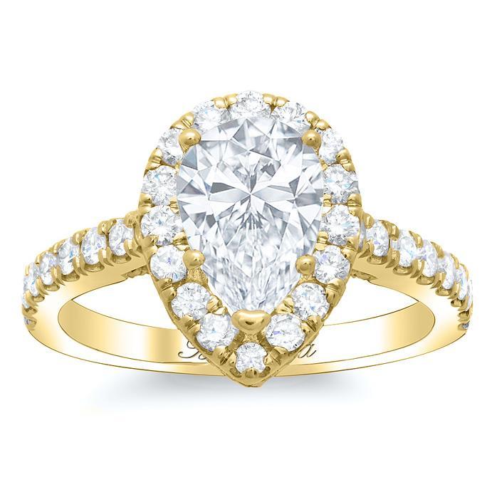 Pear Pave Halo Engagement Ring Halo Engagement Rings deBebians 