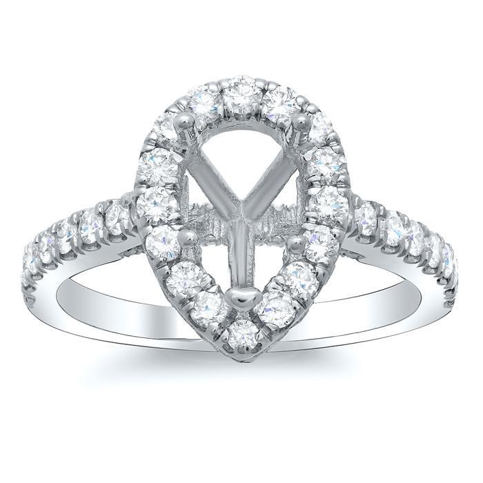 Pear Pave Halo Engagement Ring Halo Engagement Rings deBebians 