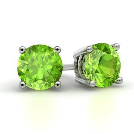 Peridot Stud Earrings Gemstone Stud Earrings deBebians 