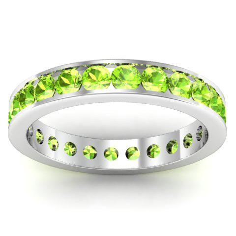 Channel Set Peridot Eternity Ring Gemstone Eternity Rings deBebians 