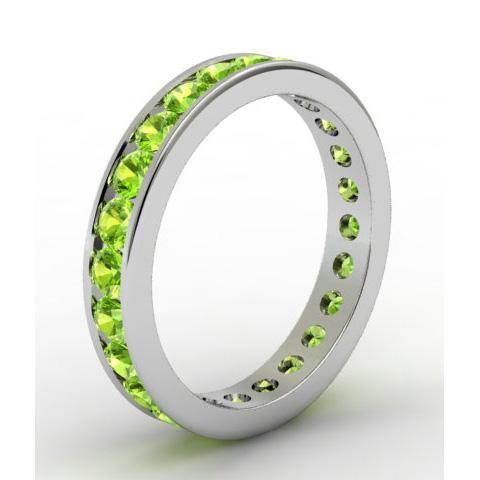 Channel Set Peridot Eternity Ring Gemstone Eternity Rings deBebians 