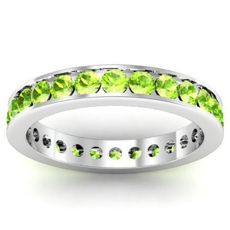 Channel Set Peridot Eternity Ring Gemstone Eternity Rings deBebians 