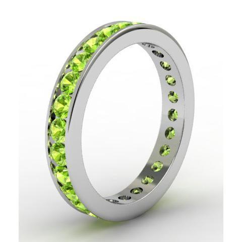 Channel Set Peridot Eternity Ring Gemstone Eternity Rings deBebians 