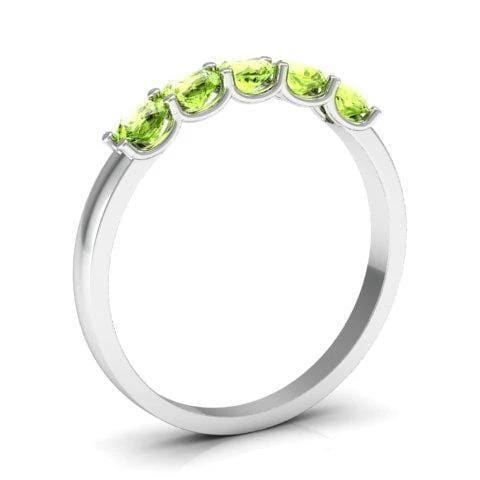 0.50cttw U Prong Peridot Five Stone Ring Five Stone Rings deBebians 