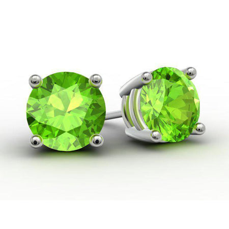 Peridot Stud Earrings Gemstone Stud Earrings deBebians 