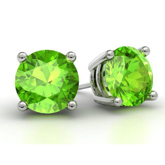 Peridot Stud Earrings Gemstone Stud Earrings deBebians 