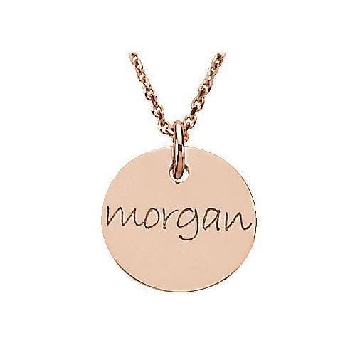 Personalized Gold Disc Necklace Personalized Necklaces deBebians 