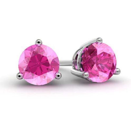 Pink Sapphire Stud Earrings Gemstone Stud Earrings deBebians 