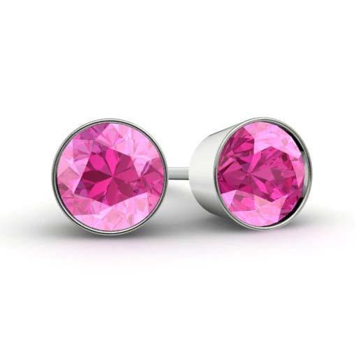 Pink Sapphire Stud Earrings Gemstone Stud Earrings deBebians 