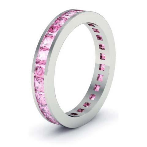 Pink Sapphire Eternity Anniversary Ring Gemstone Eternity Rings deBebians 