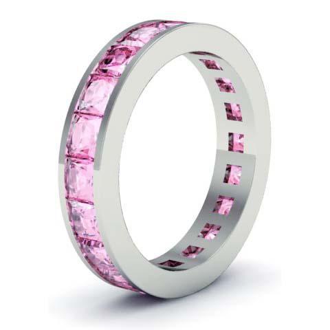 Pink Sapphire Gemstone Eternity Band Gemstone Eternity Rings deBebians 