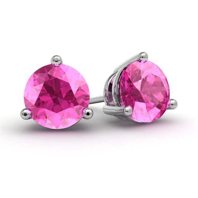 Pink Sapphire Stud Earrings Gemstone Stud Earrings deBebians 