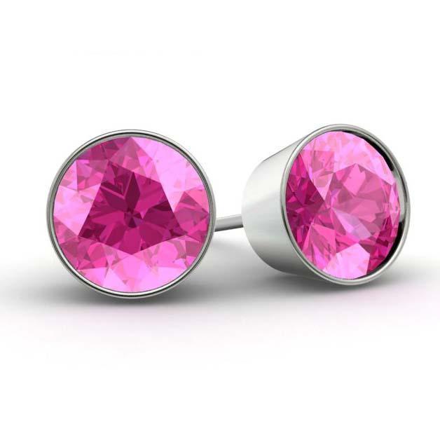 Pink Sapphire Stud Earrings Gemstone Stud Earrings deBebians 