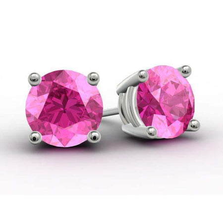 Pink Sapphire Stud Earrings Gemstone Stud Earrings deBebians 