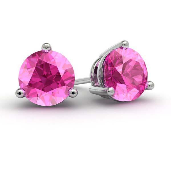 Pink Sapphire Stud Earrings Gemstone Stud Earrings deBebians 