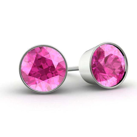 Pink Sapphire Stud Earrings Gemstone Stud Earrings deBebians 