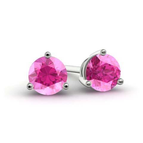 Pink Sapphire Stud Earrings Gemstone Stud Earrings deBebians 