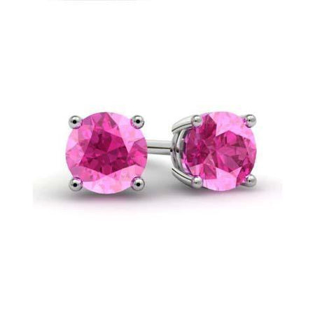 Pink Sapphire Stud Earrings Gemstone Stud Earrings deBebians 