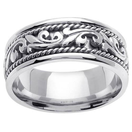 Platinum Wedding Band in 9mm Handmade Wedding Ring Platinum Wedding Rings deBebians 