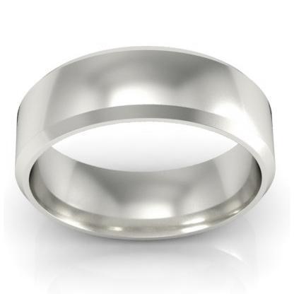 Beveled Ring in Platinum for Women 6mm Plain Wedding Rings deBebians 
