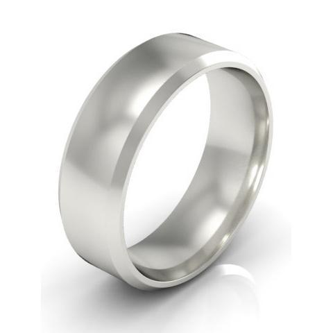 Beveled Ring in Platinum for Women 6mm Plain Wedding Rings deBebians 