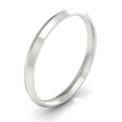 Thin Platinum Knife Edge Ring 2mm Plain Wedding Rings deBebians 
