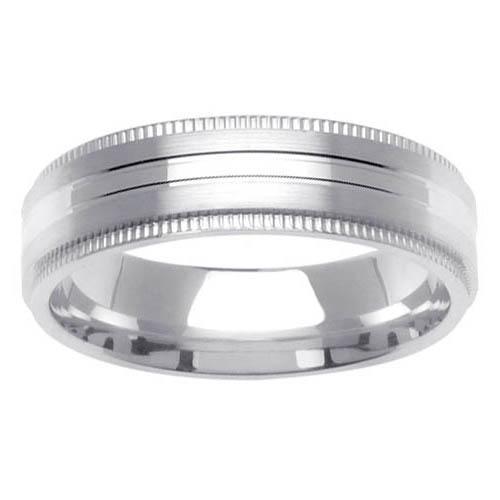 Mens Platinum Band 6 mm Comfort Fit PT950 Platinum Wedding Rings deBebians 