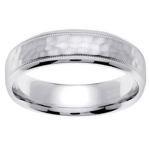 Hammered Platinum Ring Platinum Wedding Rings deBebians 