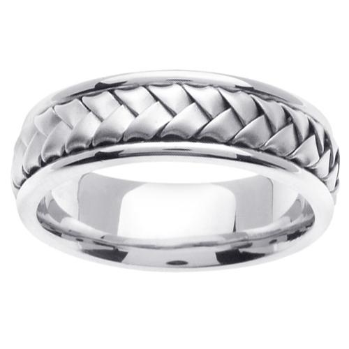 Handmade Platinum Ring with Braided Center Platinum Wedding Rings deBebians 