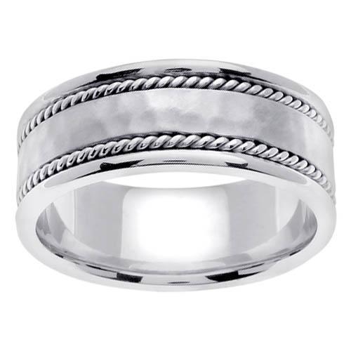 Platinum Wedding Band for Men 8mm Comfort Fit Handmade Platinum Wedding Rings deBebians 