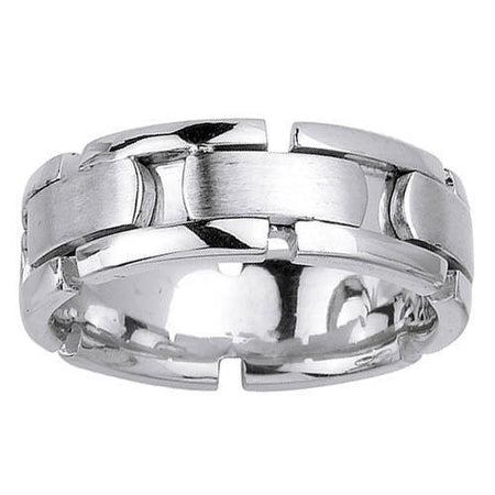 Platinum Wedding Band 8mm Comfort Fit Handmade Platinum Wedding Rings deBebians 