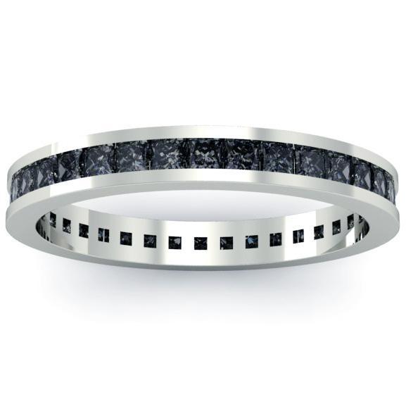 Princess Black Diamond Eternity Ring Gemstone Eternity Rings deBebians 