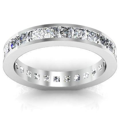 2.25 cttw Princess Cut Channel Set Diamond Eternity Band Diamond Eternity Rings deBebians 