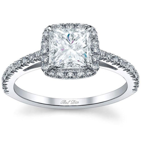 Princess Cut Halo Engagement Ring Halo Engagement Rings deBebians 