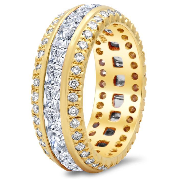 Princess & Round Brilliant Cut Channel & Pave Set Diamond Eternity Band - 3.75 carat Diamond Eternity Rings deBebians 