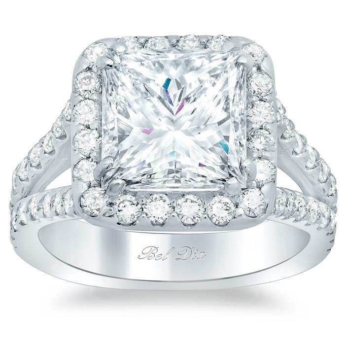 Princess Halo Engagement Ring Halo Engagement Rings deBebians 