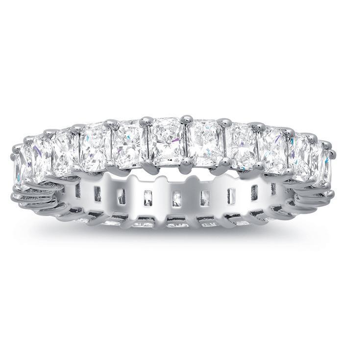 Radiant Cut Shared Prong Diamond Eternity Band - 2.00 carat - SI Clarity Diamond Eternity Rings deBebians 