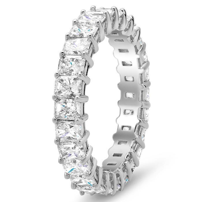 Radiant Cut Shared Prong Diamond Eternity Band - 2.00 carat - SI Clarity Diamond Eternity Rings deBebians 