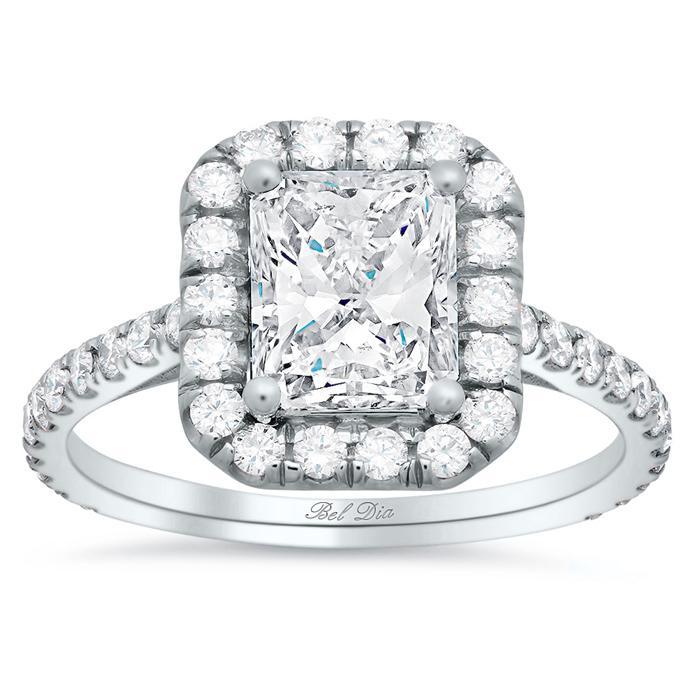 Rectangular Halo Engagement Ring Halo Engagement Rings deBebians 