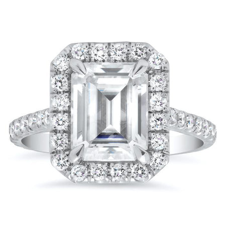 Rectangular Halo Engagement Ring Halo Engagement Rings deBebians 