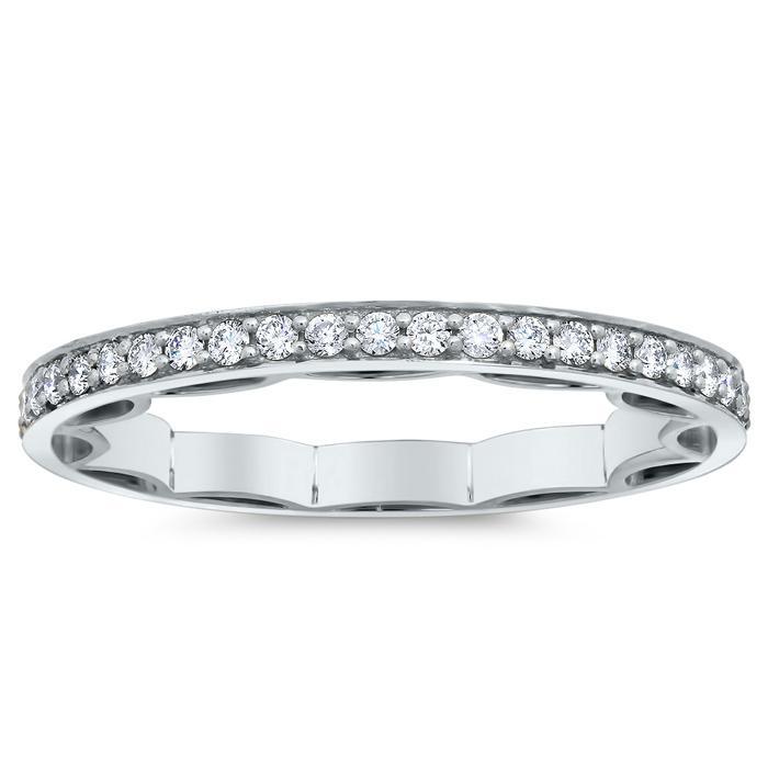 Round Brilliant Cut Pave Set Diamond Eternity Band - 0.50 carat Diamond Eternity Rings deBebians 